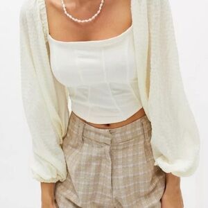 Urban Outfitters puff sleeve fitted top. Women’s Small